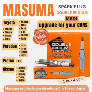 MASUMA SPARK PLUG Original M6DI | Double Iridium Spark Plug NGK DILKAR6A11 | High Performance Ignition | Fuel Saving & Long Life | Toyota | Perodua | Nissan | Proton