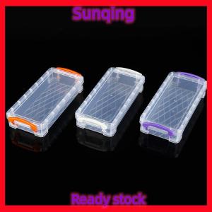 SQ Stationery [Flash Sale] 1PC Plastic Transparent Pencil Case Large Capacity Simple Double Buckle Box Sketch Art Box For School Stationery