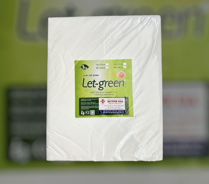 Khăn Giấy Dùng Trong Siêu Âm Let - Green 1Kg (40x50) và (40x25) CHÍNH HÃNG