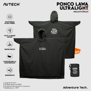 AVTECH - Jas Hujan Ponco Lengan Kelelawar Mantel Outdoor Gunung Motor Waterproof Ultralight - LAWA
