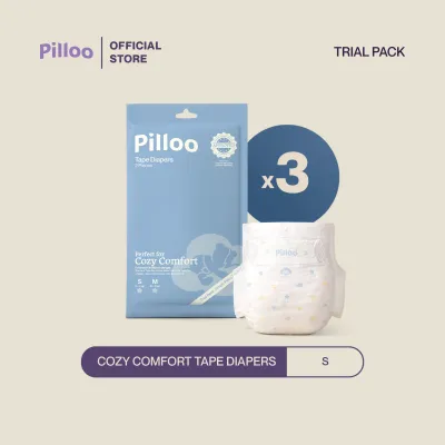 Pilloo Cozy Comfort Baby Trial Pack Tape Diapers (6 Pcs)
