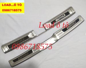 Bộ ốp chống trầy Cốp Trong Và Ngoài Xe Honda Brio 2023-2018 Mẫu Inox Mặt Gương chữ Brio Cao Cấp