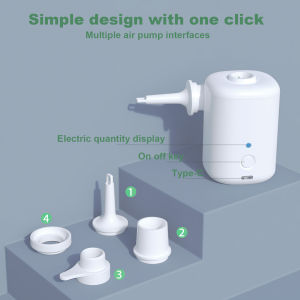 Portable Air Pump Electric USB Type-c with 1500mAh Rechargeable Battery Inflator Household Bed Mattress Swim Pool Air Floats Swimming Ring Vacuum Storage Bag