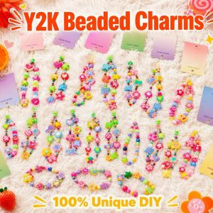 Ins Homemade Dopamine Color Candy Butterfly Flower Beaded Mobile Phone Chain Lanyard ccd Chain Pendant Accessories