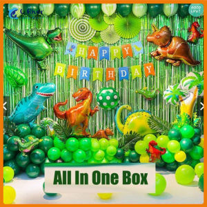 【Fast delivery】Dinosaur Theme Birthday Party Set  Dinosaur Foil Balloons Set Childrens Birthday Party Supplies 113pcs Birthday Balloon 40 inch Large Aluminum Film Balloon Set Balloons for Birthday Party Decorations Set Toys For Boys