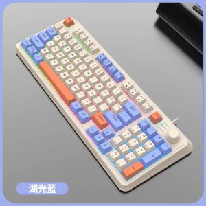 Keyboard K81 Gaming Keyboard 81 Key 80% Layout Spanish Russian Korean Arabic Keyboard USB Wired RGB Light Volume Knob Ergonomics2026