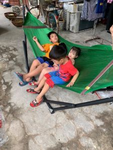 (XẢ HÀNG) VÕNG XẾP KHUNG SẮT SƠN TĨNH ĐIỆN PHI 32 KIỂU CỠ NGƯỜI LỚN(Ảnh thật)