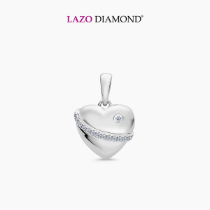 LAZO DIAMOND Forever in Love Diamond Pendant in 9k White Gold - M Size