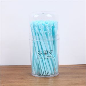 50PCS/ Box Disposable Fruit Fork Portable Cute Cartoon Shape Plastic Fork Environmentally Friendly Plastic Fork Kitchen Utensil