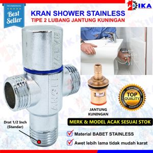 Stop Kran Kloset 2 Cabang Single Stainless Jet Shower SUS304 SUS 304 Kamar Mandi Kamar Mandi Stop Kran Toilet Keran Shower Bidet Wastafel / SUS 304 STAINLESS STEEL Stop KranStop Kran Stainless Steel Single 1/2 inch Stop Kran Shower Kamar Mandi Stainless