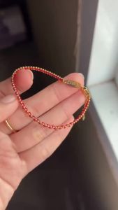 Spar.co Gelang Tali Mutiara Silver - Gelang Mutiara Couple Dengan Ikatan Tali Merah SP-AAD1231