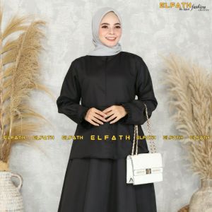 gamis toyobo hitam cantik/gamis seragam dinas terbaru terlaris/gamis elfath