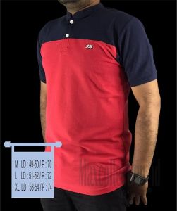 Kaos Polo shirt kombinasi sanghai I Polo Shirt Pria Lengan Pendek I kombinai Navi merah