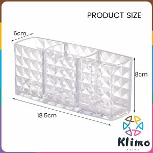 Klimo Makeup Brush Storage Bucket Transparent Acrylic Brush Box Pencil Holder Table Organizer