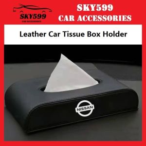 Leather Car Tissue Box Holder for Nissan Logo