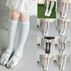 Fashionable Long Tube Socks with Solid Color Feature for Girls Trendy Under Knee Length Socks Piled Up Footwear