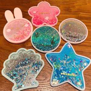 Starbuck Mug Coaster Cup Mat Pink Quicksand Coaster Sakura Coaster Collections Gifts