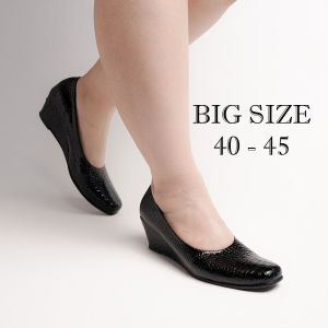 Sepatu Formal Wanita (BIG SIZE 40-45 JUMBO) Wedges Pantofel Croco Pesta Kerja Kantor Hak 5cm