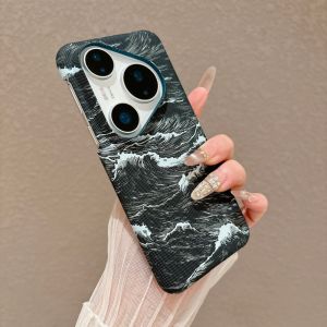 Frameless Luxury For Magsafe Carbon Fiber Wave Case For HuaWei Pura 90 80 Mate 80 70 P90 80 Pro Max Ultra Frosted Magnetic Cover