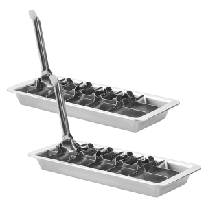 2-Pack Stainless Steel Heavy-Duty Ice Trays | 18-Cavity Freezing Molds with Easy Release | Ideal for Home and Kitchen Use Ships from Local Warehouse