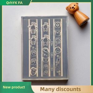 🔔🔔🔔QA 3D Silicone Nail Mold Kitchen Cute Pet Bear Dog Cake Ice Cream Dessert Transparent Template DIY Design Nail Art Decoration