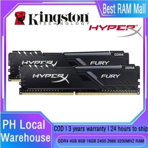 【Free shipping】Kingston Hyper Fury DDR4 RAM 4GB 8GB 16GB 3200/2666/2400MHZ CL16 1.2V 288PIN Desktop Gaming Memory