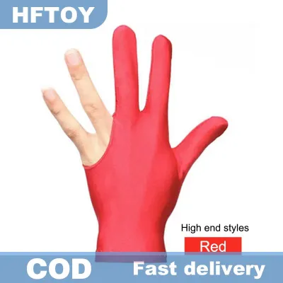 HFTOY Three Fingers Full-Finger Snooker Pool Cue Billiard Glove For Left Hand Lycra Billiards Gloves