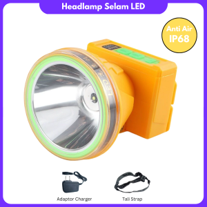 Senter Kepala Anti Air Headlamp Selam Portable Lampu Sorot Headlamp LED Baterai
