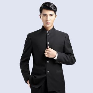 TAILOR Mens Coat Youth Slim Chinese Stand Collar Chinese Style Groom Casual Tang Clothes Business Jacket