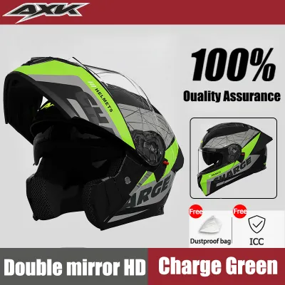 AXK Knight GP Modular Motorcycle Helmet with Detachable Ear Liner Dual Visor Quick-Dry DOT Approved - New 2025