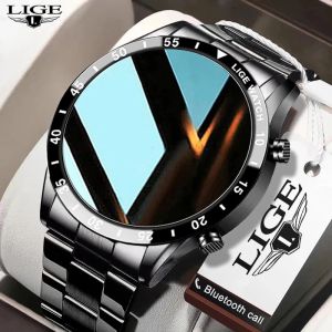 LIGE New Smart Men Sports Watches Full Touch Screen Sports Fitness Watch IP67 Waterproof Bluetooth For Android ios men watches watches for men