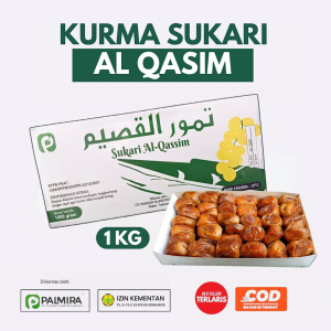 Grosir Murah / Kurma Basah Sukkari Sukari ASLI Al Qasim isi 1 KG Ruthab Ruthob Box Premium