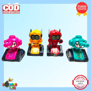 Mainan Bayi Robot Tank Kartun Push Toy Tekan Pencet Berjalan Press Edukasi Motorik Lucu