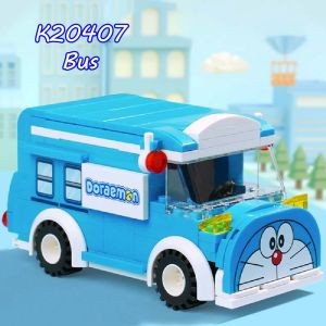 Qman Keeppley K20406 K20407 Doraemon Beatles Car And Bus Cartoon Character Building Block Brick *ReadyStock*