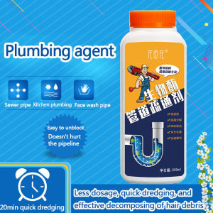 🔥🔥🔥VILOSI Drainage Clogged Remover Pipe Dredging Agent Powerful Clog Remover Dissolves GreaseHair Oil Organic Wastes And Food Residue Toilet Cleaner Drain Remover Sink Remover Drain Cleaner Pipe Cleaner 600g