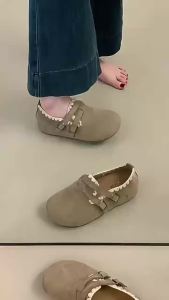 Wool Knit Slip-On Casual Shoes With Wrapped Heel Comfortable And Lightweight Flat Loafers For Spring