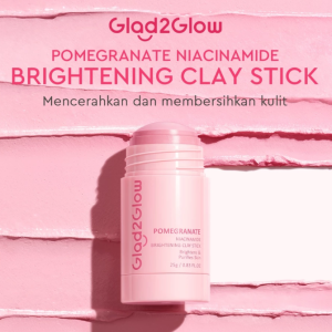 Glad2Glow Pomegranate Niacinamide Brightening Clay Stick Wajah Face Cleansing Stick Salicylic Acid Anti Pores&Acne Jerawat