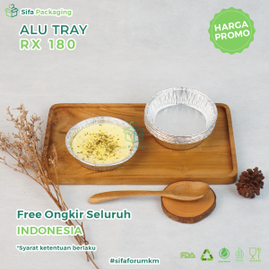 Alumunium Foil Tray Cup RX 180 Pie Mini Roti Brownies Macaroni Schotel Lasagna Klappertart isi 100 pcs