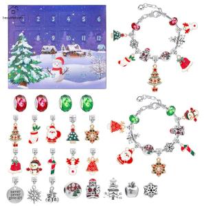 Giáng Sinh Vòng tay hạt charm Làm Kit 24 Lưới Advent Lịch Bất Ngờ Hộp đồ chơi sưu tập Món Quà Sáng Tạo Cho nữ phụ nữ Trẻ Em Tuổi Teen
