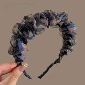 Lưới xếp li Băng đô thời trang hàn quốc thanh lịch răng chống trượt tóc băng buộc đầu phụ kiện cho phụ nữ