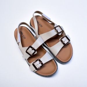 sandal Flat Slip On Wanita - Model Strap 2 Tali Karet Cewek Kekinian Alina 225-K10 Jelly Import