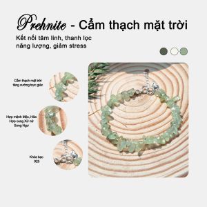 Vòng Tay Handmade Đá Prehnite Hợp Mệnh Mộc Hỏa - Cân Bằng Cảm Xúc Trực Giác Tâm Linh May mắn -Bluegems