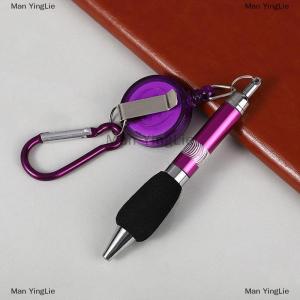 [COD] Man YingLie Buckle Ring Lanyard Stationery Retractable Key Chain Ballpoint Pen Neutral Pen Easy Pull Buckle Pen Writing Tools