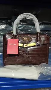 GS Guessing the house 2025 New foreign trade European and American retro fashion platinum bag with crocodile pattern solid color single shoulder crossbody womens bag