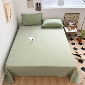 100% Pure Cotton Bedsheet 1pc Flat Sheets Nordic Grid Pattern Bed Sheet Soft Comfort Home Textile Without Pillowcase Multi-Size2026