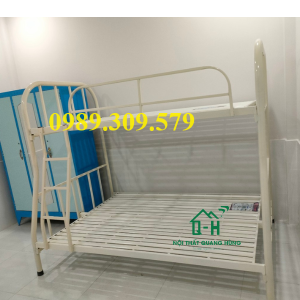 GIƯỜNG TẦNG SẮT ỐNG TRÒN MÀU KEM CAO CẤP GIAO NHANH HCM