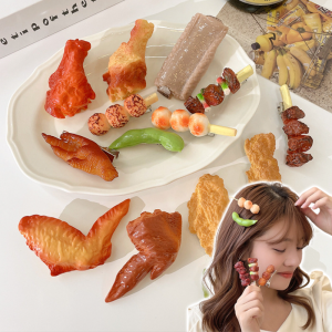 กิ๊บติดผมจําลอง รูปอาหารน่ารัก แบบสร้างสรรค์ สำหรับผู้หญิง