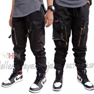 Celana Panjang Pria Celana Jogger Chinos Double Zipper C-tet dengan Desain Multiback Pocket & Tali Drawstring