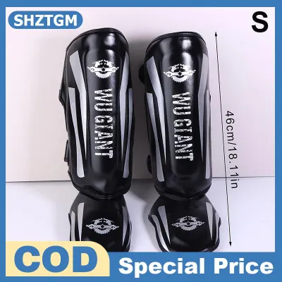 SHZTGM สนับแข้งสำหรับต่อยมวยไทย สนับแข้งอุปกรณ์ป้องกันขาสำหรับต่อสู้1คู่