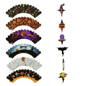 MAREING Party Witch Halloween Decoration Cupcake Tray Paper Cup Cupcake Wrapper Cake Topper Muffin Cases